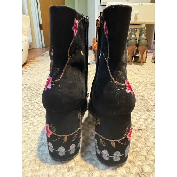 Nanette Lenore Floral Embroidered Butterfly Heeled Booties - Picture 4 of 7